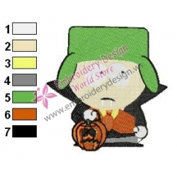 Kyle at Haloween South Park Embroidery Design